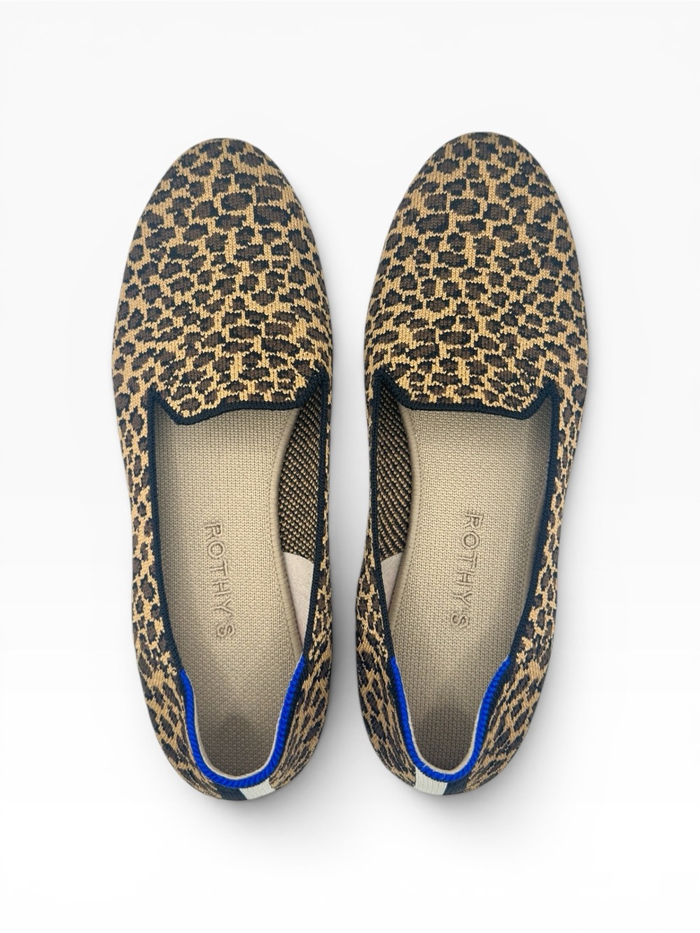Rothy’s The Loafer Leopard Cheetah Anima Print Knit Ballet Loafer Women’s 9